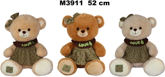 Osito de peluche con vestido de 52 cm - 1 unidad