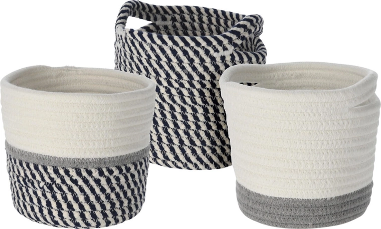 Cesta redonda de algodón 13 cm – mix de colores y diseños