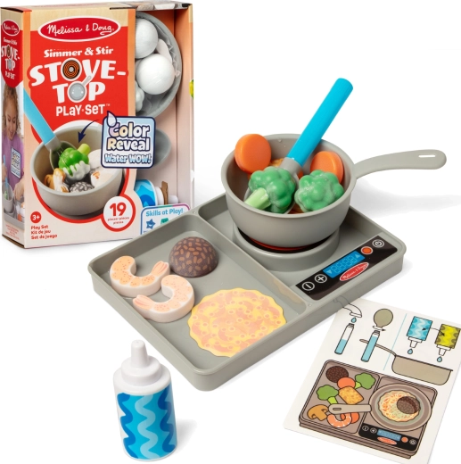 Set de cocina con cambio de color MELISSA & DOUG Simmer & Stir, 19 piezas