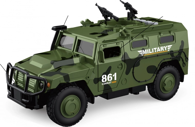 Coche militar con efectos de luz y sonido 25,5 cm