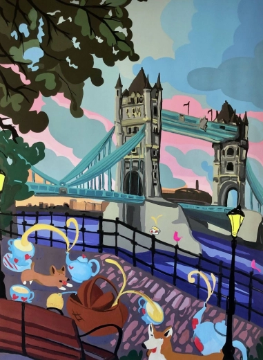 Pintura con diamantes Tower Bridge 30 × 40 cm