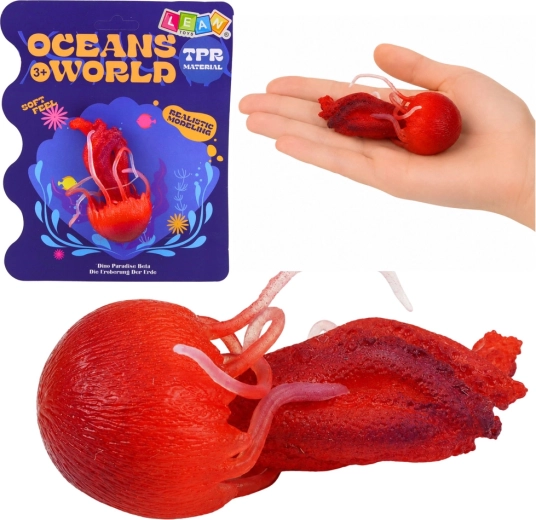 Figura de goma de medusa – animal marino realista de 9 cm