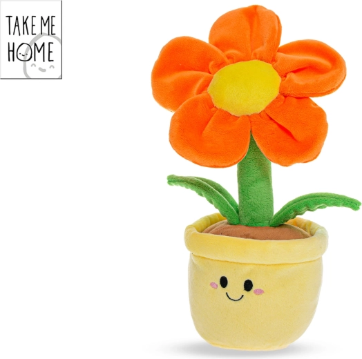 Flor de peluche naranja en maceta Take Me Home, 30 cm