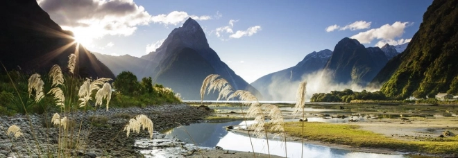Puzle panorámico Milford Sound Nueva Zelanda 1000 piezas