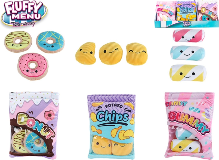 Bolsa de felpa Fluffy Menu con merienda 21 cm