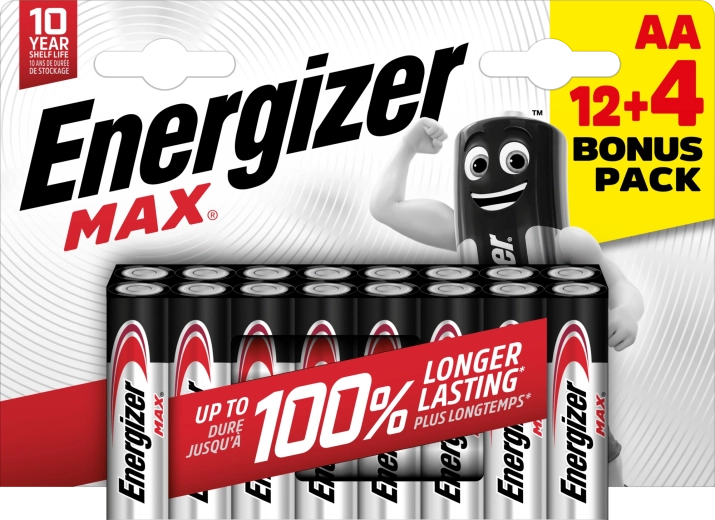 Pilas alcalinas Energizer Max AA 16 uds