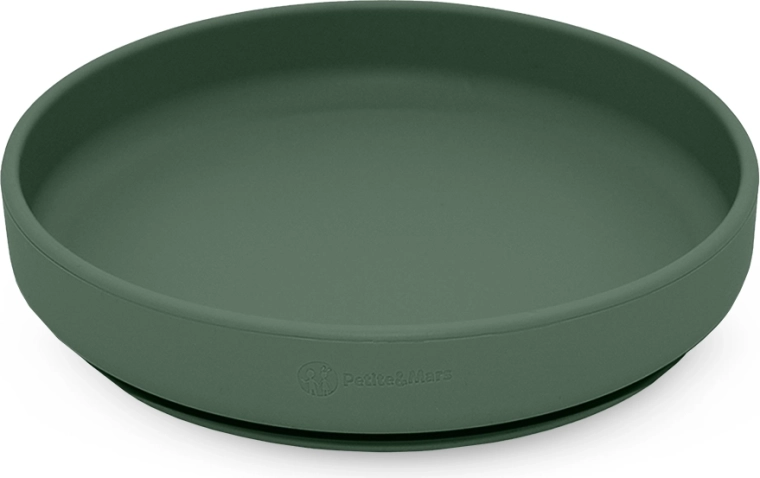 Plato de silicona Petite&Mars con ventosa Take&Match misty green