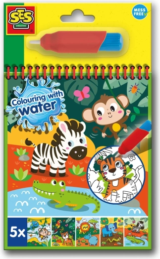 Pintar con agua – libro para colorear safari para niños