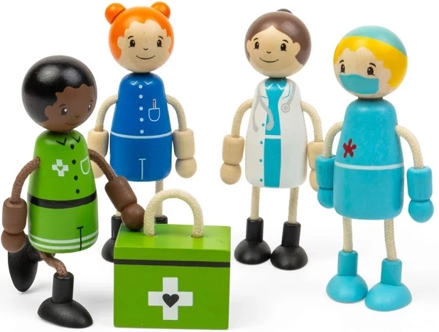 4 profesionales sanitarios para un juego de roles realista