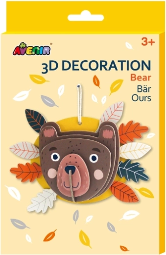 Decoración 3D osito para colgar – maqueta creativa de papel