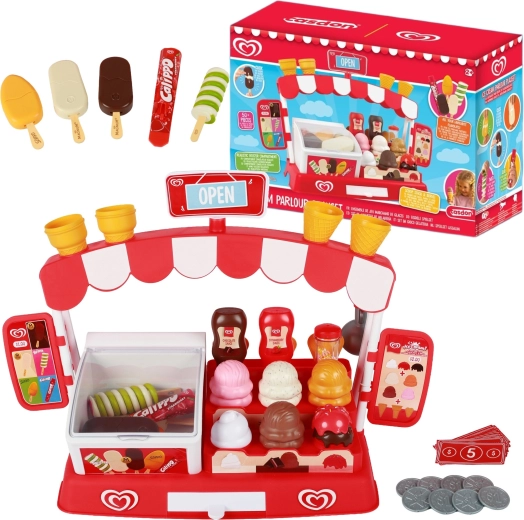 Casdon Algida heladería infantil: juego con mostrador y accesorios (más de 50 piezas)