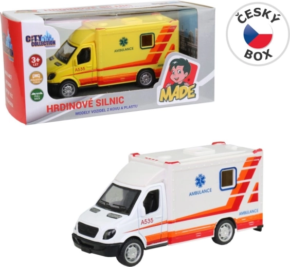 Ambulancia metálica con retroceso de 10 cm