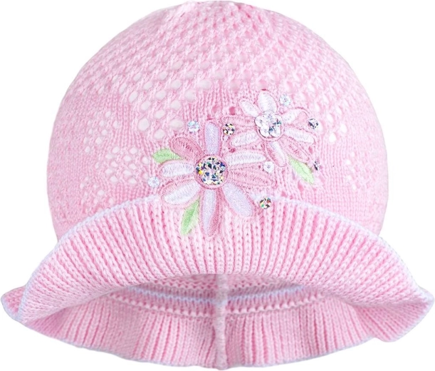 Sombrerito de punto New Baby rosa-blanco