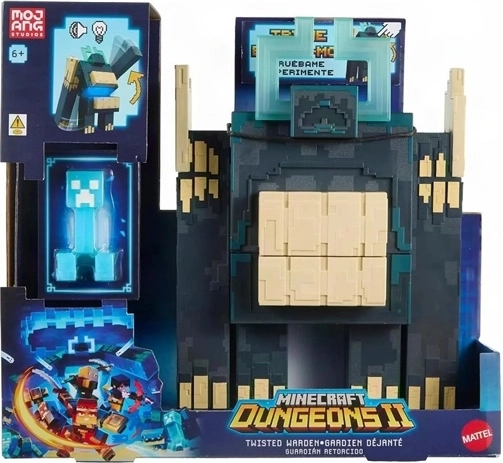 Figura interactiva Minecraft Dungeons Warden atacante con Creeper
