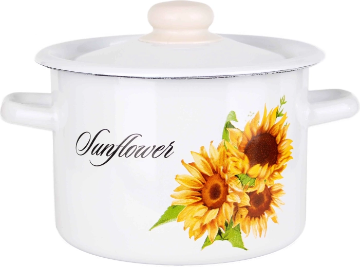 Olla esmaltada con tapa TORO 3 l girasoles