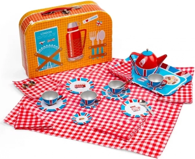 Set de té infantil en maletín con motivos de Londres