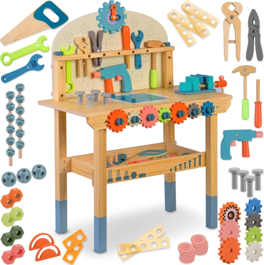 Banco de trabajo infantil de madera con herramientas RICOKIDS
