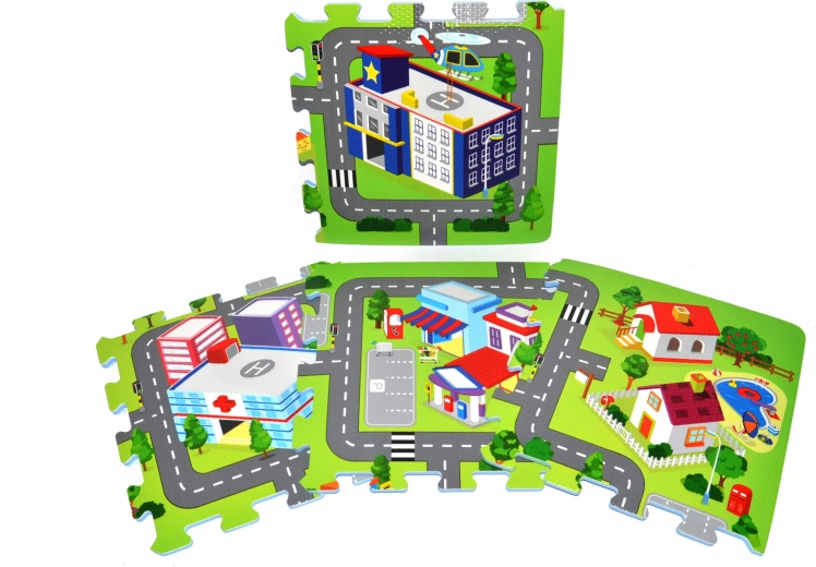 Bloques de espuma blandos – ciudad, 9 uds. (32 × 32 cm)