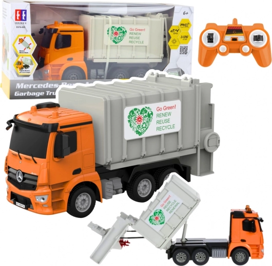 Mercedes-Benz Antos RC camión de basura 1:26 naranja