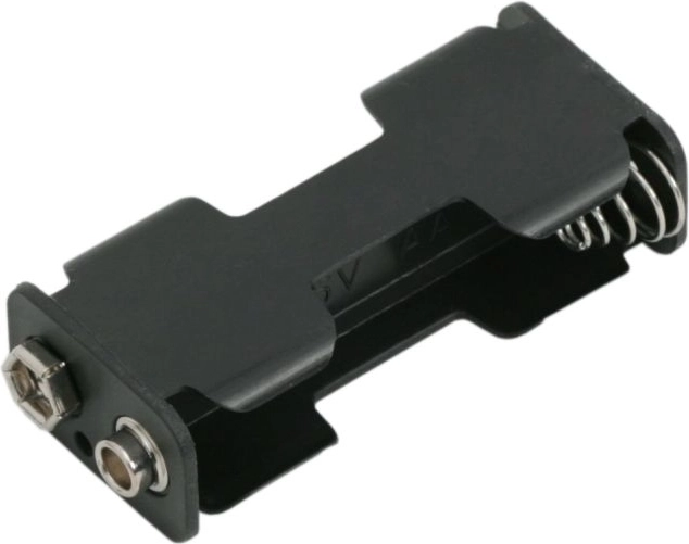 Portapilas para 2 baterías AA con conector de 9 V