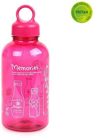 Botella de agua de plástico Bisfree Loop 530 ml rosa