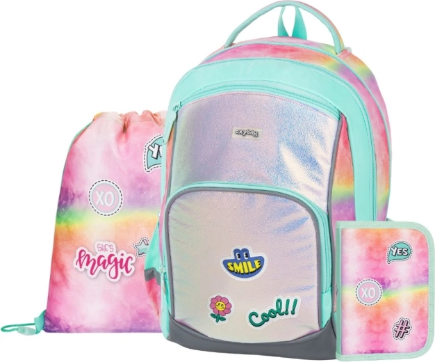 Set escolar de 3 piezas OXY GO Magic: mochila, bolsa de deporte y estuche