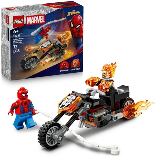 Spider-Man vs. Ghost Rider en moto – set de construcción de acción LEGO Marvel