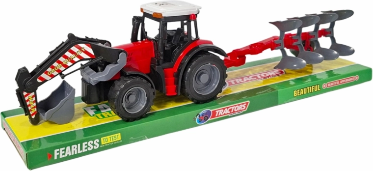 Tractor con arado y cargador frontal: juguete para niños a partir de 3 años