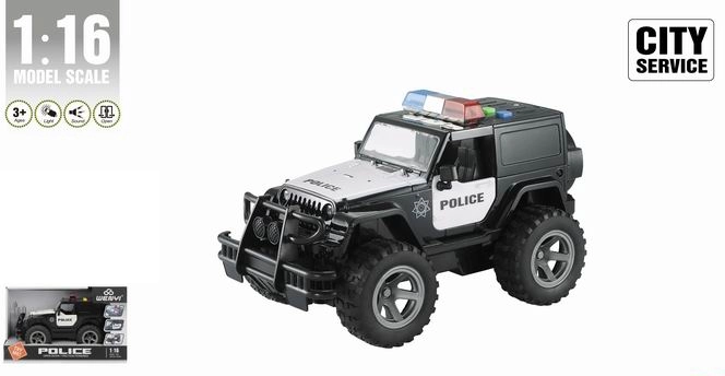 Coche de policía 1:16 con tracción y luces