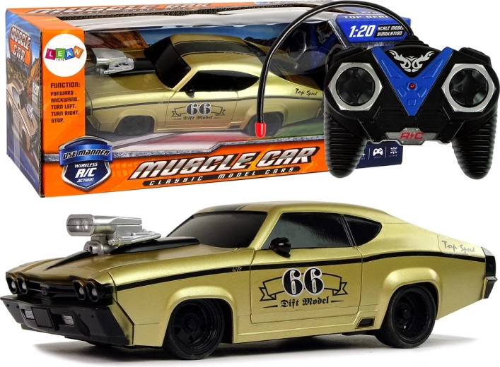 Coche clásico deportivo RC 1:20 dorado con control remoto