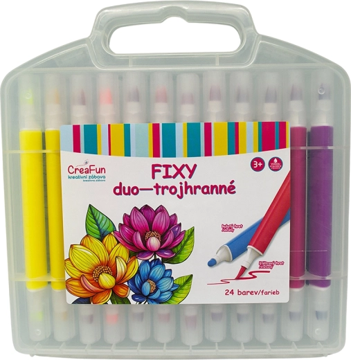 Rotuladores CreaFun Duo triangulares, 24 colores