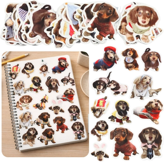 Set de pegatinas de papel con perros tipo spaniel (50 uds.)