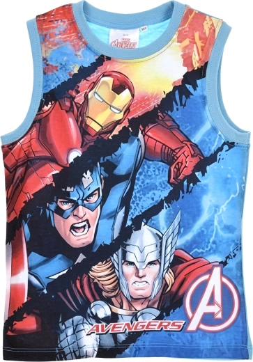 Camiseta sin mangas infantil Avengers con motivo de Iron Man, Captain America y Thor, turquesa