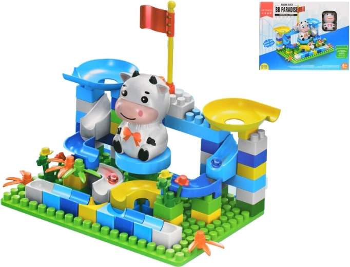Juego de construcción con pista y animalito, 93 piezas