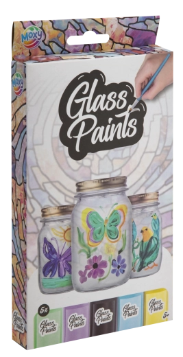 Pinturas para vidrio con pincel 5×20 ml