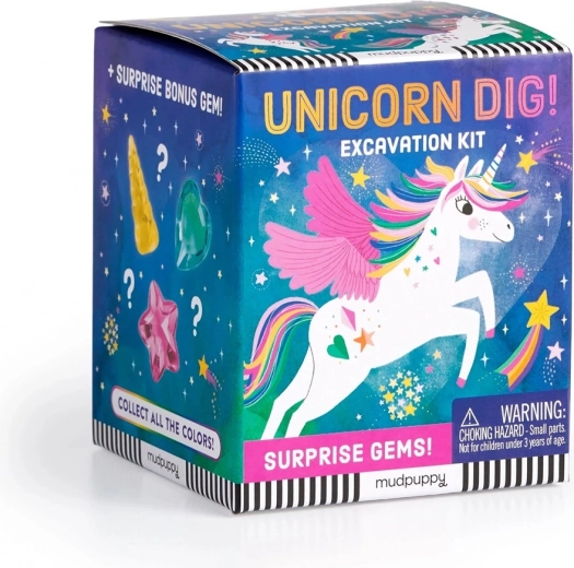 Set arqueológico MUDPUPPY Unicornio – piedra en forma de corazón con gemas