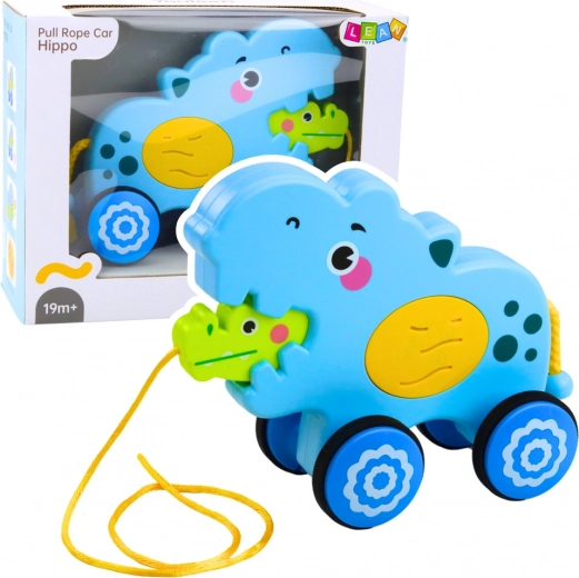 Hipopótamo interactivo de arrastre con sonido azul