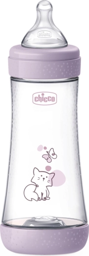 Biberón anticólicos Chicco Perfect5 300 ml para niñas, flujo rápido 4m+