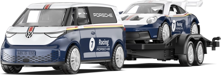 Siku Super VW ID. Buzz con remolque y Porsche 911 GT3 RS