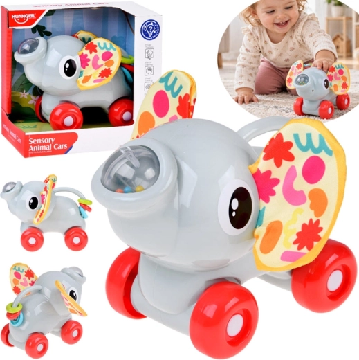 Elefante sensorial con ruedas para niños