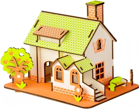 Woodcraft rompecabezas 3D de madera casa verde