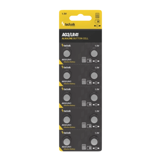 Pila alcalina de botón LR41 (AG3) 1,5 V – paquete de 10 uds.