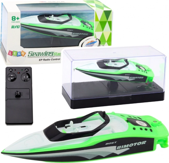 Lancha motora verde teledirigida