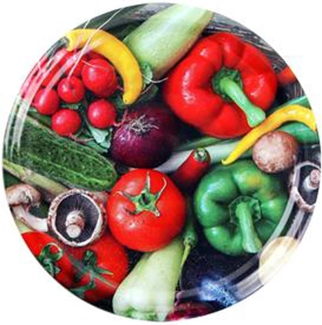 Tapas para tarros de conserva con motivo de verduras 66 mm, 10 uds.