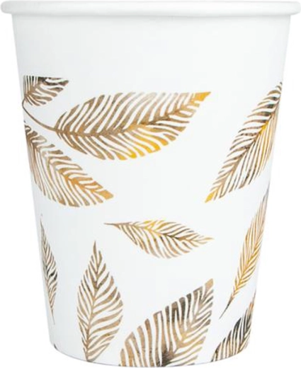 Vasos de papel grises Ramitas 200 ml, 8 uds.