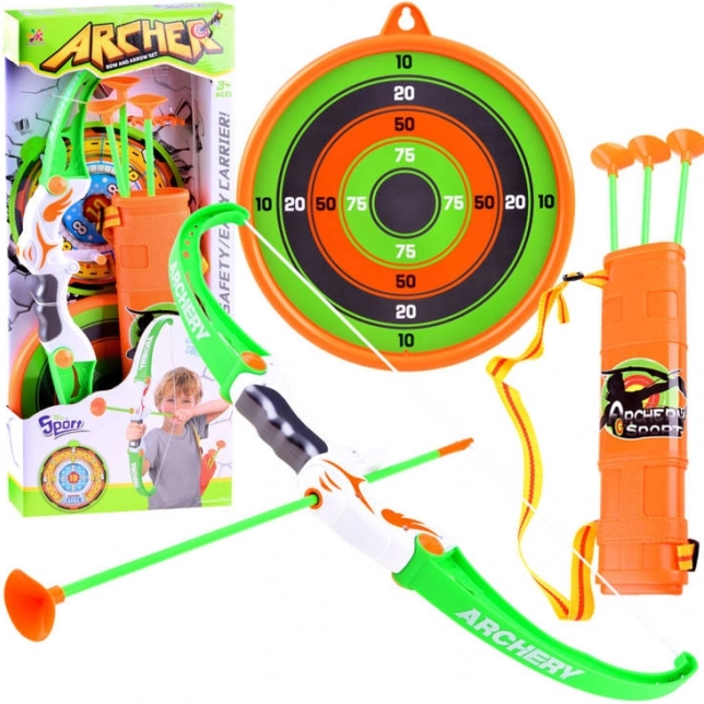 Set de tiro con arco infantil con flechas de ventosa y diana