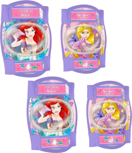 Set infantil de protectores de rodillas y codos Disney Princesas (Ariel y Rapunzel) – 4 piezas