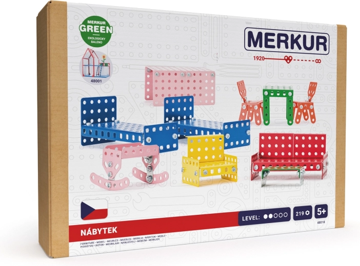Merkur muebles metálicos para casa de muñecas, 219 piezas