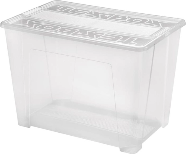 Caja de almacenamiento de plástico con tapa HEIDRUN TexBox 70 l