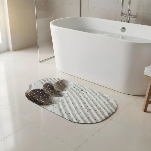 Alfombrilla antideslizante para bañera con diseño de piedra